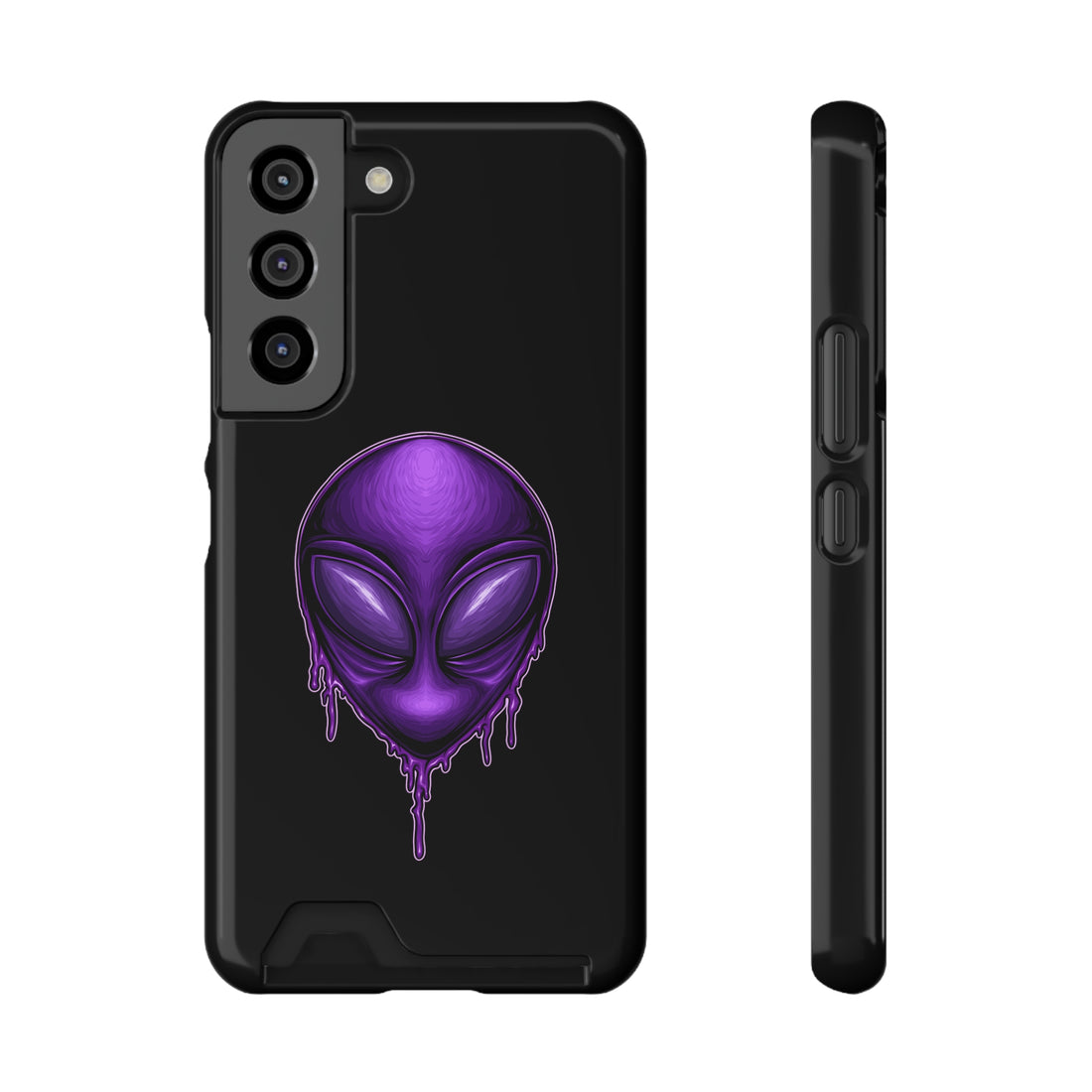 Purple Alien Phone Case With Card Holder