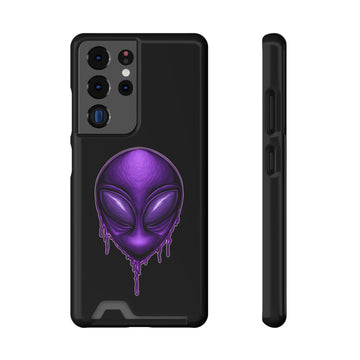 Purple Alien Phone Case With Card Holder